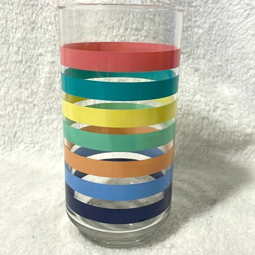 Striped juice glass